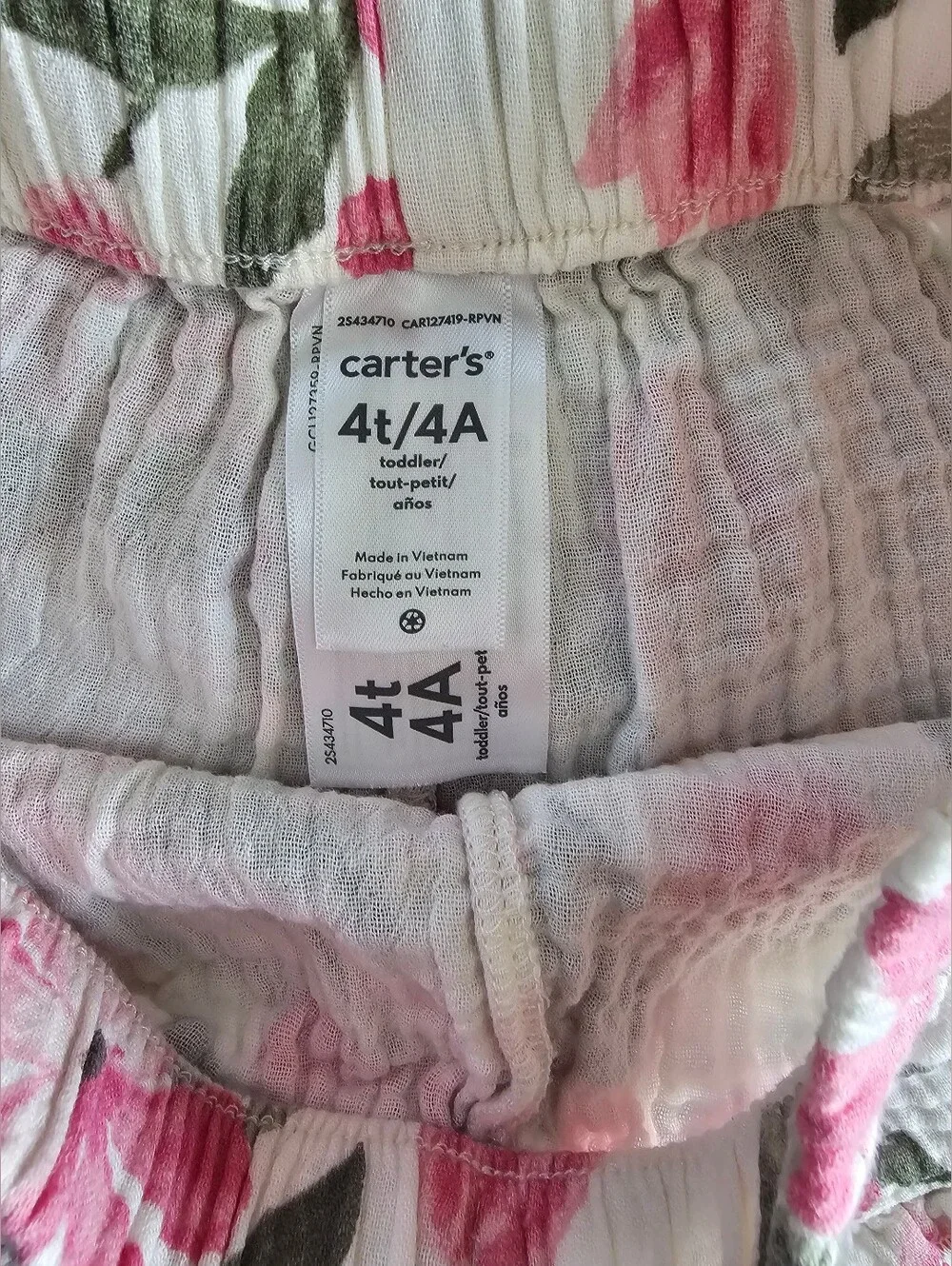 Carters Girls gauze Shorts, 100% Cotton, 4T